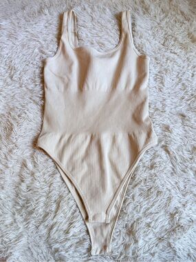 Amazon Ribbed Cream Sculpting Bodysuit for Women